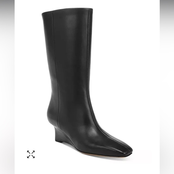 Vince Women's Beverly Square Toe mid calf Wedge Heel Boots size 8.5 - Picture 14 of 14